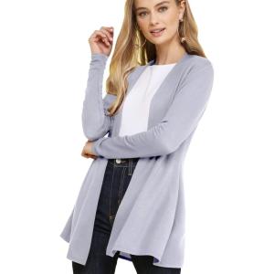 imageLock and Love Womens Casual Long Open Front Drape Lightweight Duster High Low Hem Maxi Long Sleeve CardiganWsk2294grey