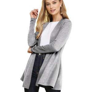 imageLock and Love Womens Casual Long Open Front Drape Lightweight Duster High Low Hem Maxi Long Sleeve CardiganWsk2294heathergrey