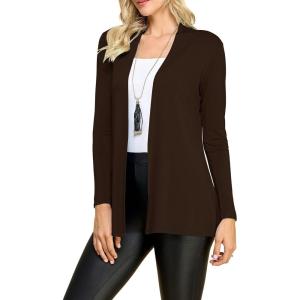 imageLock and Love Womens Casual Long Open Front Drape Lightweight Duster High Low Hem Maxi Long Sleeve CardiganWsk2388brown