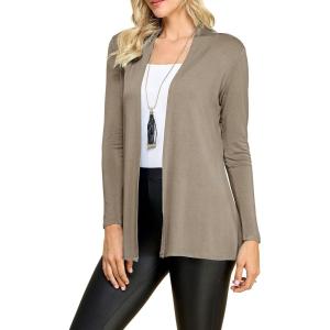 imageLock and Love Womens Casual Long Open Front Drape Lightweight Duster High Low Hem Maxi Long Sleeve CardiganWsk2388taupe