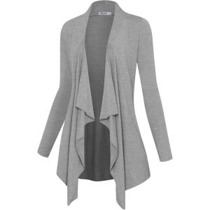 imageLock and Love Womens Drape Front Open Cardigan Long Sleeve Irregular Hem S5XL Plus SizeWsk2105heathergrey