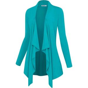 imageLock and Love Womens Drape Front Open Cardigan Long Sleeve Irregular Hem S5XL Plus SizeWsk2105jade