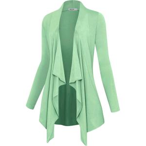 imageLock and Love Womens Drape Front Open Cardigan Long Sleeve Irregular Hem S5XL Plus SizeWsk2105mint