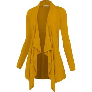imageLock and Love Womens Drape Front Open Cardigan Long Sleeve Irregular Hem S5XL Plus SizeWsk2105mustard