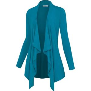 imageLock and Love Womens Drape Front Open Cardigan Long Sleeve Irregular Hem S5XL Plus SizeWsk2105teal