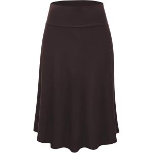 imageLock and Love Womens Solid Ombre Lightweight Flare Midi Pull On Closure Skirt SXXXL Plus SizeWb1105brown