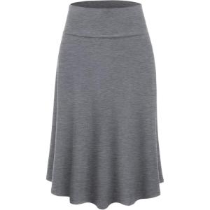 imageLock and Love Womens Solid Ombre Lightweight Flare Midi Pull On Closure Skirt SXXXL Plus SizeWb1105heatherdarkgrey