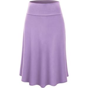 imageLock and Love Womens Solid Ombre Lightweight Flare Midi Pull On Closure Skirt SXXXL Plus SizeWb1105lilac