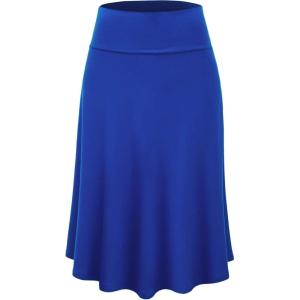 imageLock and Love Womens Solid Ombre Lightweight Flare Midi Pull On Closure Skirt SXXXL Plus SizeWb1105royalbrite