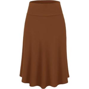 imageLock and Love Womens Solid Ombre Lightweight Flare Midi Pull On Closure Skirt SXXXL Plus SizeWb1105rust