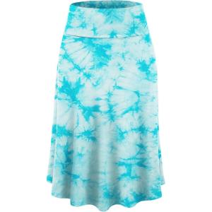 imageLock and Love Womens Solid Ombre Lightweight Flare Midi Pull On Closure Skirt SXXXL Plus SizeWb2345aqua