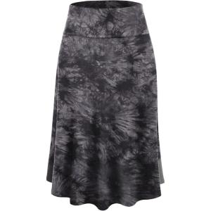 imageLock and Love Womens Solid Ombre Lightweight Flare Midi Pull On Closure Skirt SXXXL Plus SizeWb2345black