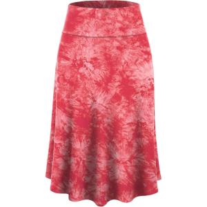 imageLock and Love Womens Solid Ombre Lightweight Flare Midi Pull On Closure Skirt SXXXL Plus SizeWb2345coral