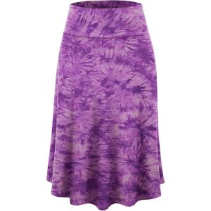 imageLock and Love Womens Solid Ombre Lightweight Flare Midi Pull On Closure Skirt SXXXL Plus SizeWb2345purple