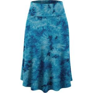 imageLock and Love Womens Solid Ombre Lightweight Flare Midi Pull On Closure Skirt SXXXL Plus SizeWb2345teal