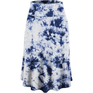 imageLock and Love Womens Solid Ombre Lightweight Flare Midi Pull On Closure Skirt SXXXL Plus SizeWb2345whitenavy