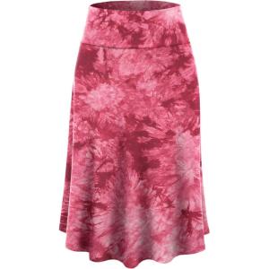 imageLock and Love Womens Solid Ombre Lightweight Flare Midi Pull On Closure Skirt SXXXL Plus SizeWb2345wine
