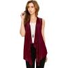 imageLL WSK2108 Womens Drape Front Open Cardigan Long Sleeve Irregular Hem S5XL Plus Size M Wine