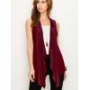 imageLL WSK2108 Womens Drape Front Open Cardigan Long Sleeve Irregular Hem S5XL Plus Size M Wine