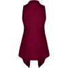 imageLL WSK2108 Womens Drape Front Open Cardigan Long Sleeve Irregular Hem S5XL Plus Size M Wine