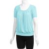 imageLL Womens Scoop Neck Short Sleeve Front Pleated Tunic  Made in USAWt1175aqua