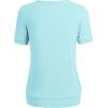 imageLL Womens Scoop Neck Short Sleeve Front Pleated Tunic  Made in USAWt1175aqua
