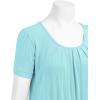imageLL Womens Scoop Neck Short Sleeve Front Pleated Tunic  Made in USAWt1175aqua