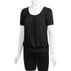 imageLL Womens Scoop Neck Short Sleeve Front Pleated Tunic  Made in USAWt1175black