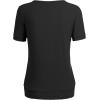 imageLL Womens Scoop Neck Short Sleeve Front Pleated Tunic  Made in USAWt1175black