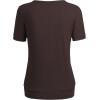 imageLL Womens Scoop Neck Short Sleeve Front Pleated Tunic  Made in USAWt1175brown
