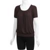 imageLL Womens Scoop Neck Short Sleeve Front Pleated Tunic  Made in USAWt1175brown