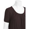 imageLL Womens Scoop Neck Short Sleeve Front Pleated Tunic  Made in USAWt1175brown