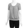 imageLL Womens Scoop Neck Short Sleeve Front Pleated Tunic  Made in USAWt1175heathergrey