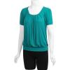 imageLL Womens Scoop Neck Short Sleeve Front Pleated Tunic  Made in USAWt1175jade