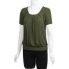 imageLL Womens Scoop Neck Short Sleeve Front Pleated Tunic  Made in USAWt1175olive