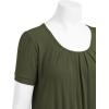 imageLL Womens Scoop Neck Short Sleeve Front Pleated Tunic  Made in USAWt1175olive