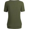imageLL Womens Scoop Neck Short Sleeve Front Pleated Tunic  Made in USAWt1175olive