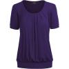 imageLL Womens Scoop Neck Short Sleeve Front Pleated Tunic  Made in USAWt1175purple
