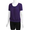 imageLL Womens Scoop Neck Short Sleeve Front Pleated Tunic  Made in USAWt1175purple
