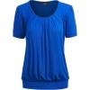 imageLL Womens Scoop Neck Short Sleeve Front Pleated Tunic  Made in USAWt1175royalbrite