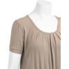imageLL Womens Scoop Neck Short Sleeve Front Pleated Tunic  Made in USAWt1175taupe