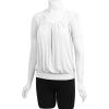 imageLL Womens Scoop Neck Short Sleeve Front Pleated Tunic  Made in USAWt1175white