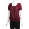 imageLL Womens Scoop Neck Short Sleeve Front Pleated Tunic  Made in USAWt1175wine