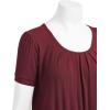 imageLL Womens Scoop Neck Short Sleeve Front Pleated Tunic  Made in USAWt1175wine