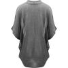 imageLock and Love Kimono Style Womens Short Sleeve OpenFront Batwing Cardigan Loose fitGrey