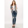 imageLock and Love Kimono Style Womens Short Sleeve OpenFront Batwing Cardigan Loose fitGrey