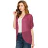 imageLock and Love Kimono Style Womens Short Sleeve OpenFront Batwing Cardigan Loose fitLight Maroon