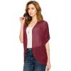 imageLock and Love Kimono Style Womens Short Sleeve OpenFront Batwing Cardigan Loose fitWsk1528burgundyblack