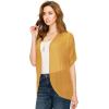 imageLock and Love Kimono Style Womens Short Sleeve OpenFront Batwing Cardigan Loose fitWsk1528mustard