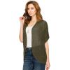 imageLock and Love Kimono Style Womens Short Sleeve OpenFront Batwing Cardigan Loose fitWsk1528oliveblack
